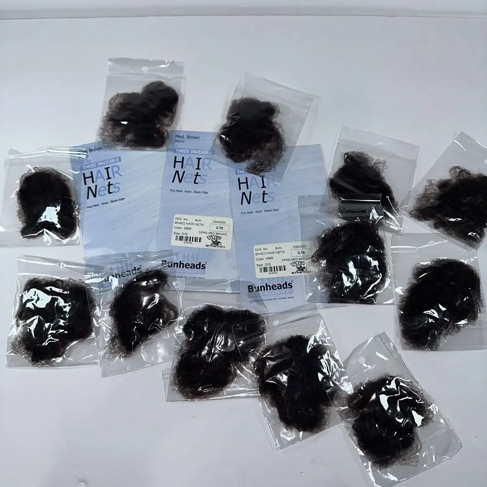 Bunheads, Conair & Generic Invisible Hair Nets Brown Lot Of‎ 20 Dance, Cheer